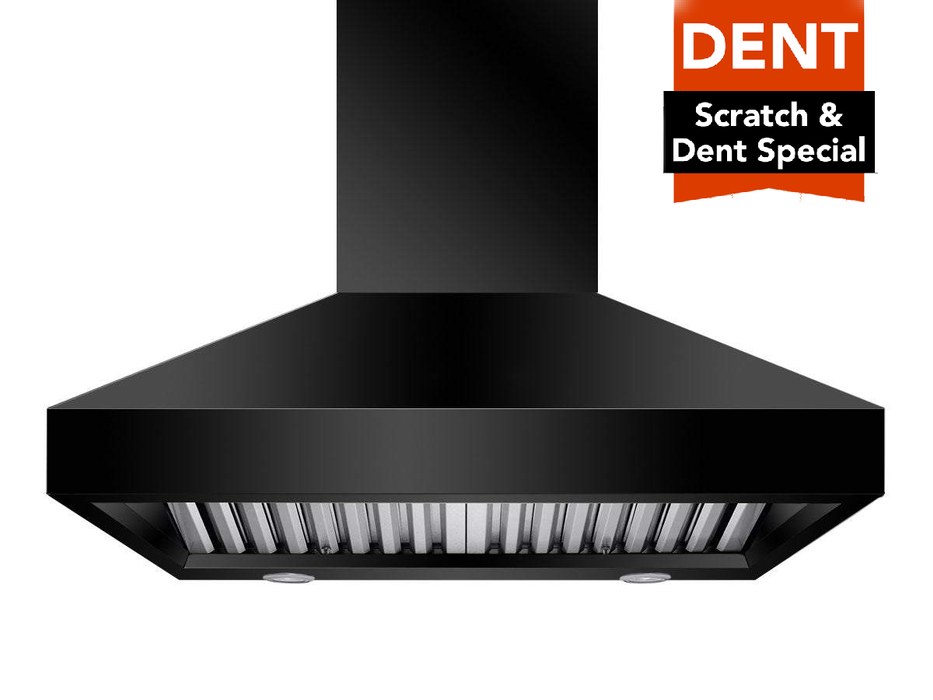 (Dented) 30 Inch Wall Mount Black Range Hood 750 CFM - VICTORY Twister