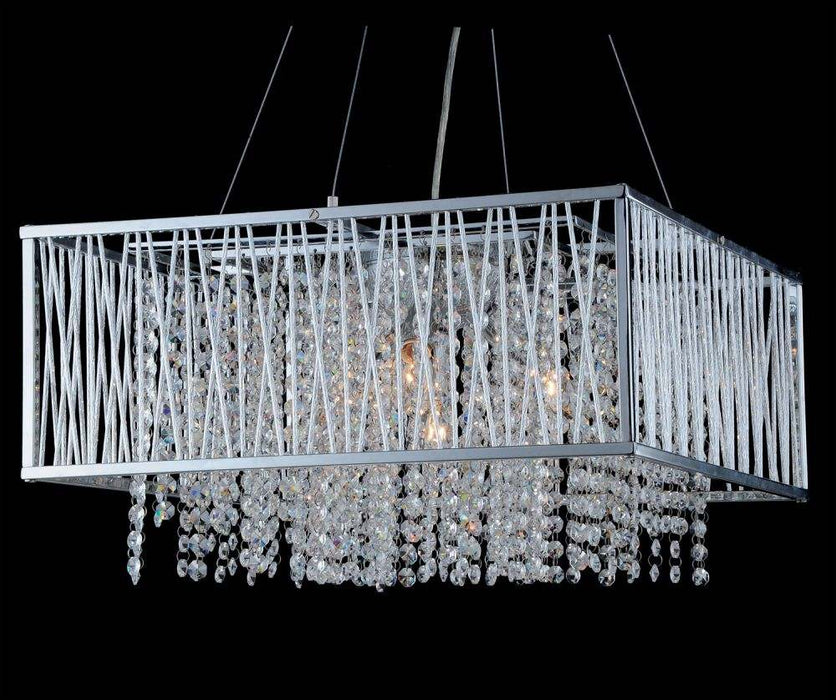 Semi-Flush 20" Pendant Light with Crystal Chains