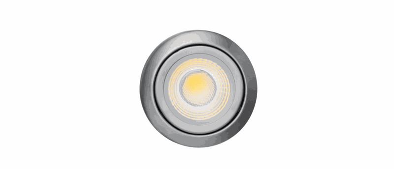 GU10 Light with metal rings on white background