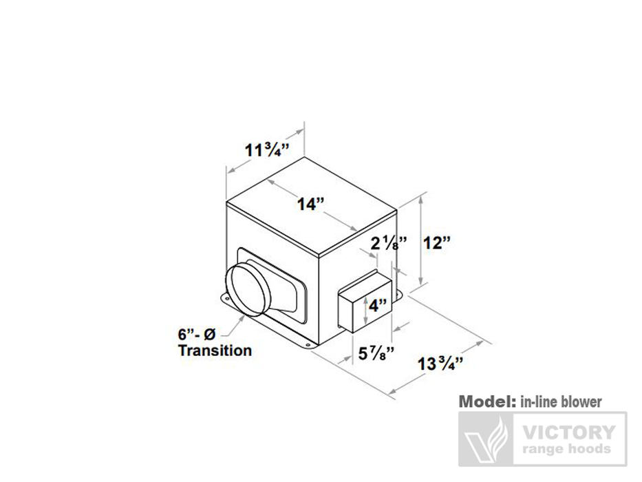 36 Inch Wall Mount Range Hood with 450/600 CFM Remote Blower - VICTORY Twister