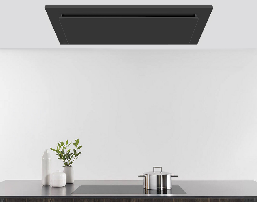 600 CFM Black Flush Ceiling Mount Range Hood - VICTORY Sunset