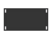 Matte black underside of a Victory Sunset ceiling range hood highlighting the wide perimeter suction panel and four integrated LED lights