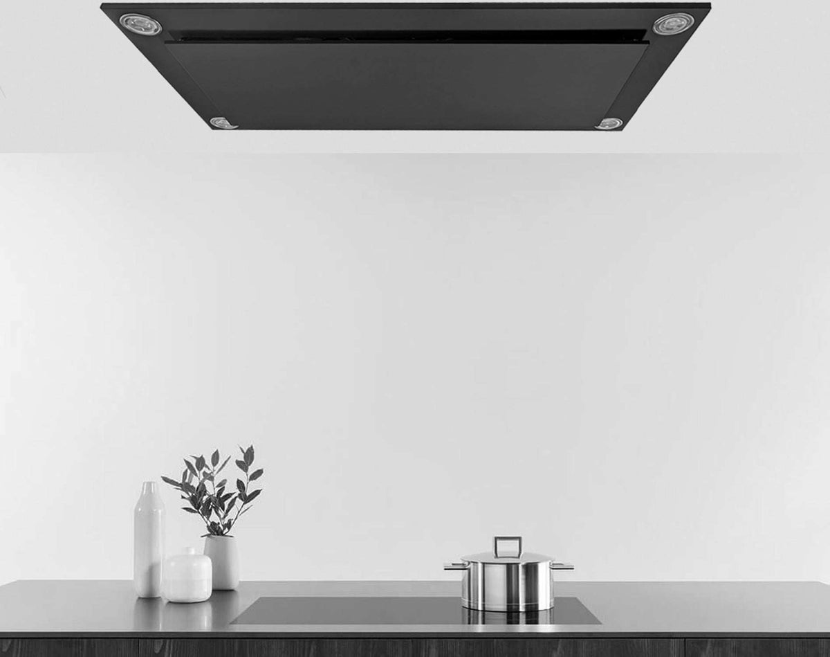 600 CFM Black Flush Ceiling Mount Range Hood VICTORY Sunset — Victory Range Hoods