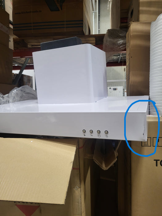 (Dented) 30 Inch 600 CFM White Wall Mount Range Hood - Victory SV400Z