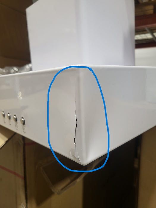 (Dented) 30 Inch 600 CFM White Wall Mount Range Hood - Victory SV400Z