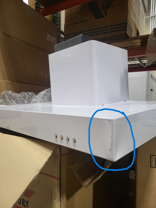 (Dented) White Wall Mount Range Hood 30 Inch - Victory SV400Z