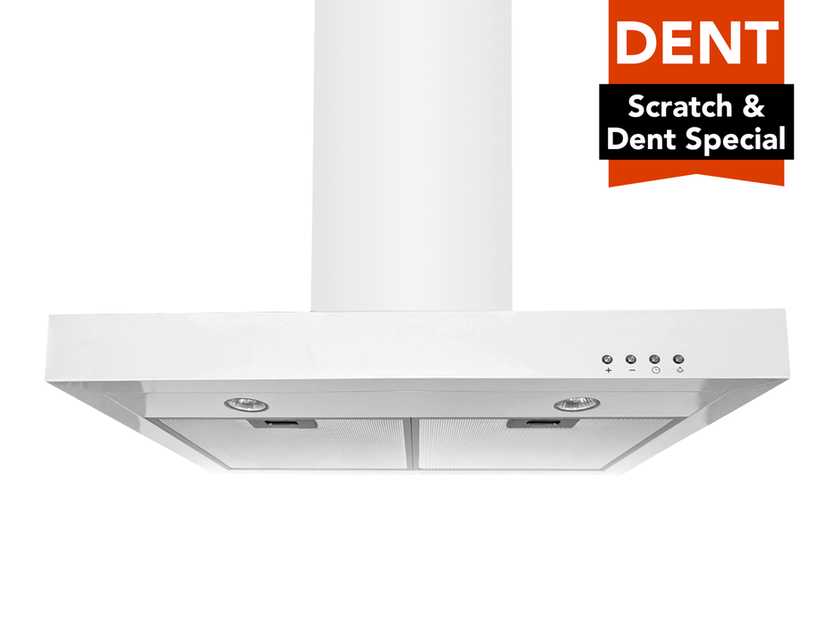 (Dented) 30 Inch 600 CFM White Wall Mount Range Hood - Victory SV400Z