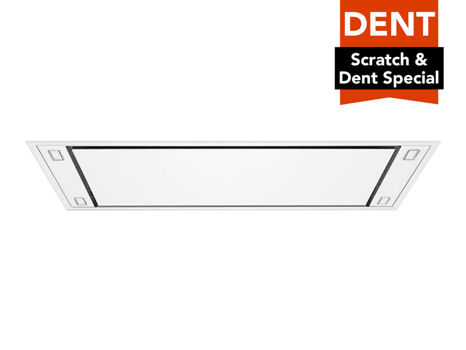 (Dented) White 900 CFM Flush Ceiling Mount Range Hood  - VICTORY Horizon