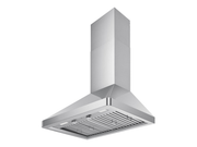 VICTORY Elegant 30 Inch Wall Mounted Range Hood underside with stainless baffle filters, rotary controls, and LED lights
