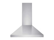 Front-facing view of the 36 Inch 600 CFM Wall Mounted Range Hood highlighting its premium stainless steel construction and modern pyramid-style design