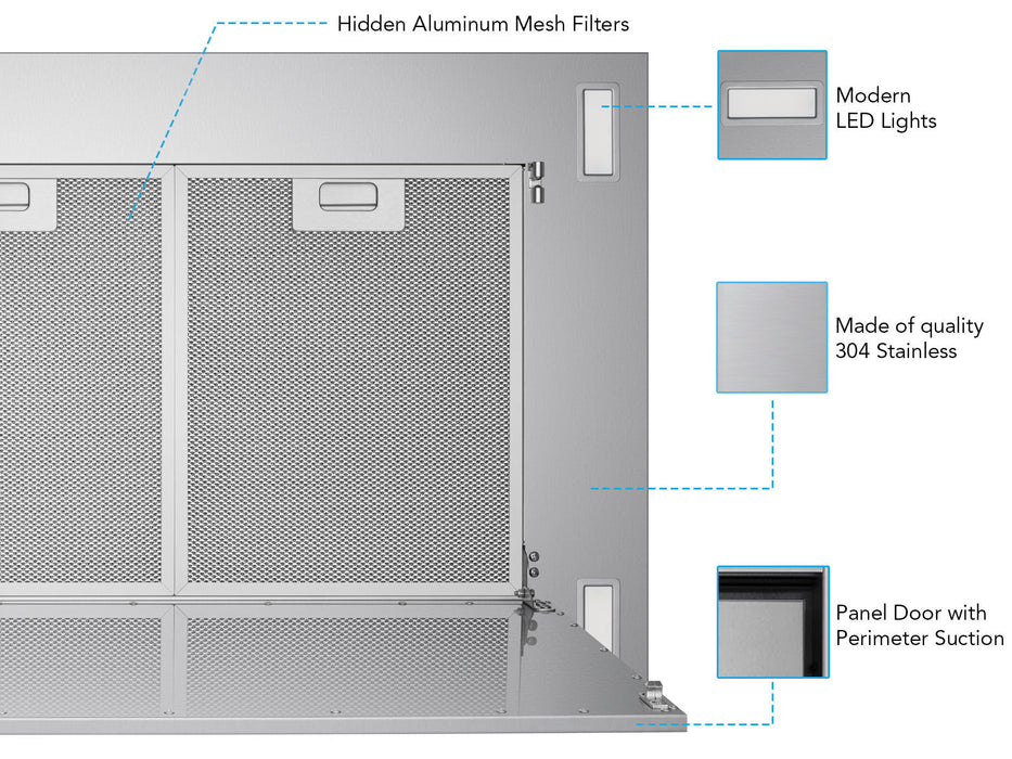 wireless flush ceiling mount range hood