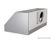 Rear view of the 30 Inch 1200 CFM VICTORY Hurricane demonstrating the back-vent option for versatile horizontal wall-mount installation