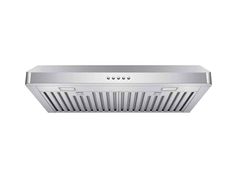 30 Inch 600 CFM Under Cabinet Range Hood with Push Button Controls - VICTORY Luna