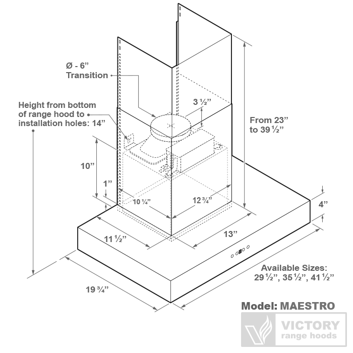 wall mount range hood