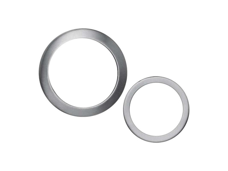Replacement metal rings for GU10 lights close-up on white background