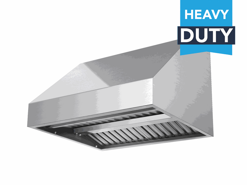 48 Inch 2300 CFM BBQ Range Hood with four stainless steel baffle filters for outdoor grilling ventilation