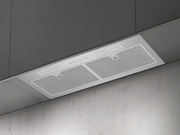 Sleek flush cabinet installation of the 36 Inch 600 CFM Range Hood (Victory Q1) showing two visible honeycomb filters and bright LED task lighting