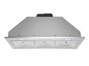 36 Inch 600 CFM Range Hood insert stainless steel flush cabinet design with LED lights and all-metal blower