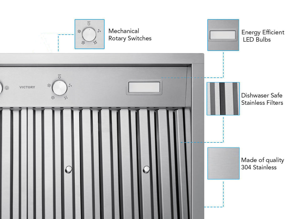 30 Inch 700 CFM Range Hood Insert  - VICTORY Q2