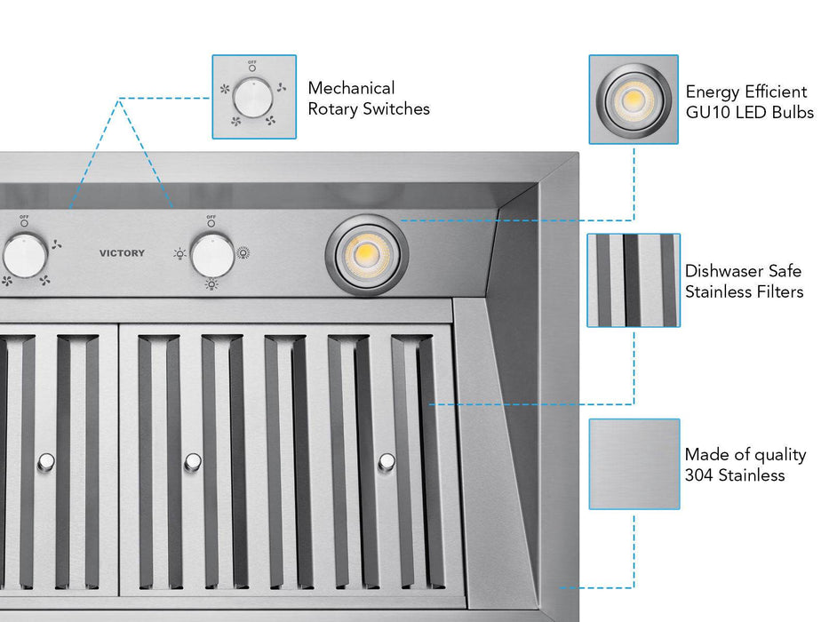 30 Inch 700 CFM Range Hood Insert  - VICTORY Q2 [2024 Model]