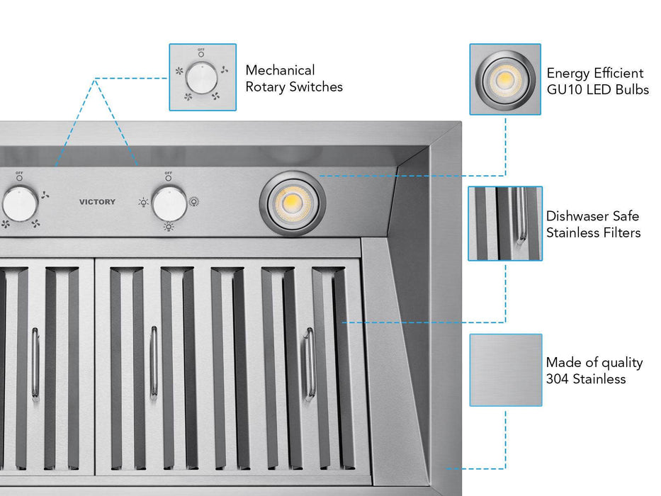 Range Hood Insert 42" victory range hoods model Q2