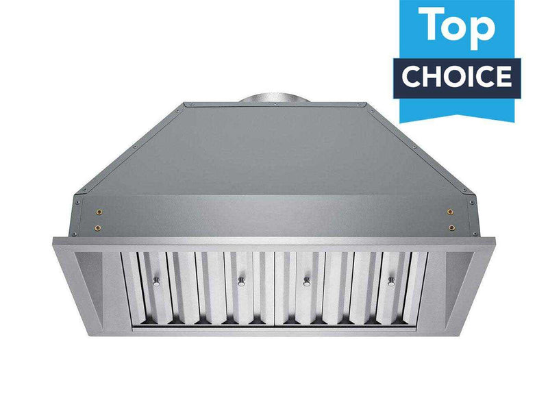 36 Inch 700 CFM Range Hood Insert stainless steel built-in kitchen ventilation with dimmable LED lighting and dishwasher-safe baffle filters