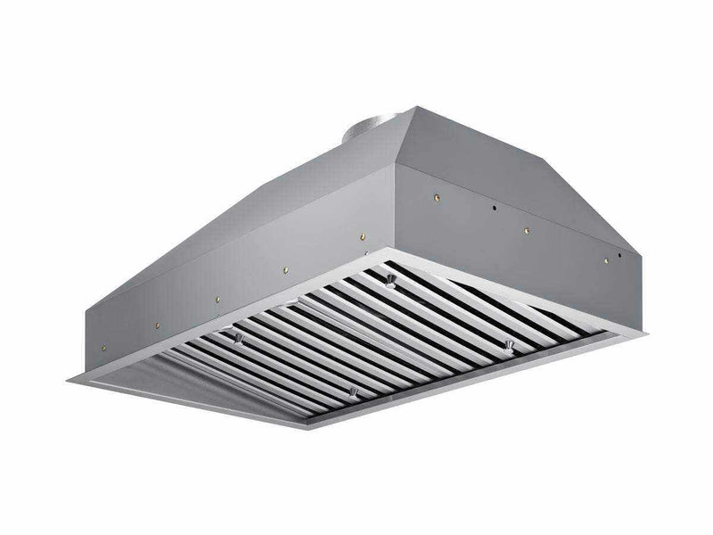 Side-angled view of the VICTORY Q5 30 Inch Range Hood Insert showing the stainless steel profile