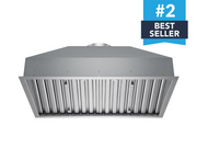 30 Inch 750 CFM Range Hood Insert with 19-inch deep canopy, stainless steel construction, high-velocity blower, and LED lighting