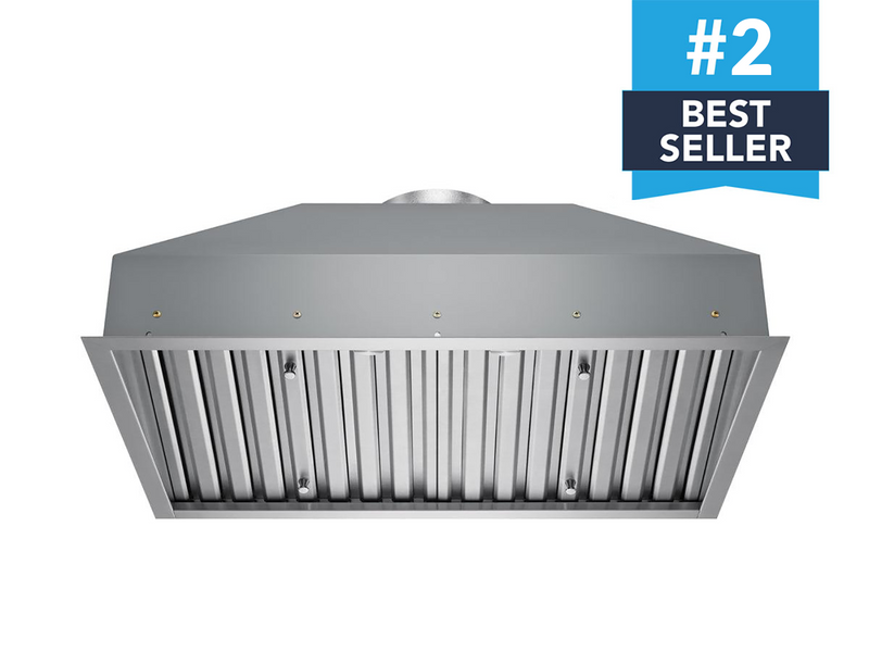 30 Inch 750 CFM Range Hood Insert with 19-inch deep canopy, stainless steel construction, high-velocity blower, and LED lighting