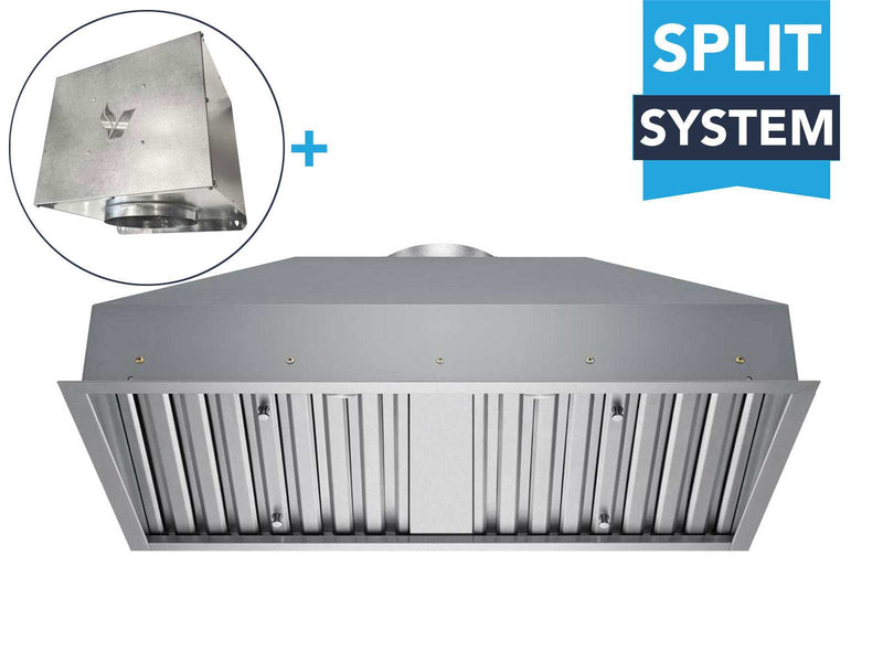 36 inch range hood insert with remote blower and stainless steel filters for efficient kitchen ventilation
