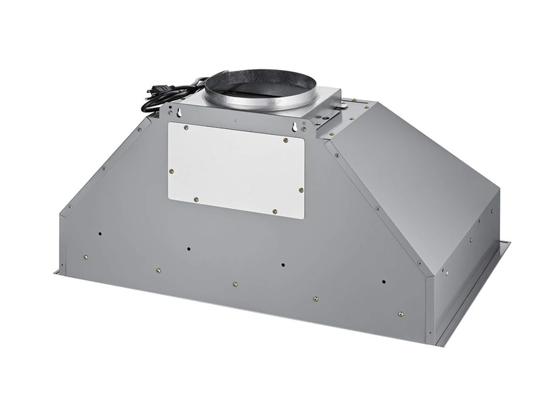 Top view of Victory Q5 insert showing the 8-inch round duct vent connection and top-mounted electrical wiring