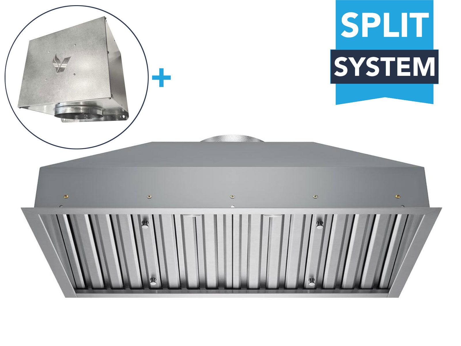 洋楽 HOODFACTOR 42 Inch Range Hood - Efficient 450/600 CFM with Remote Blower