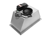 Angled top view of the 21 Inch 600 CFM Range Hood Insert Victory Q6 showing the 6 inch round vent and power cord