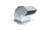 Galvanized steel roof cap 6-inch duct with mesh screen and spring tension damper for efficient airflow