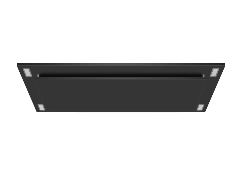 600 CFM range hood flush ceiling mount black matte stainless steel VICTORY Sunset