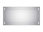 Underside view of the VICTORY Sunset showing the flush-mount stainless steel panel and four dimmable LED lights providing bright task lighting over the cooktop