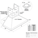 wall mount range hood 48" 1000 CFM chimney hood