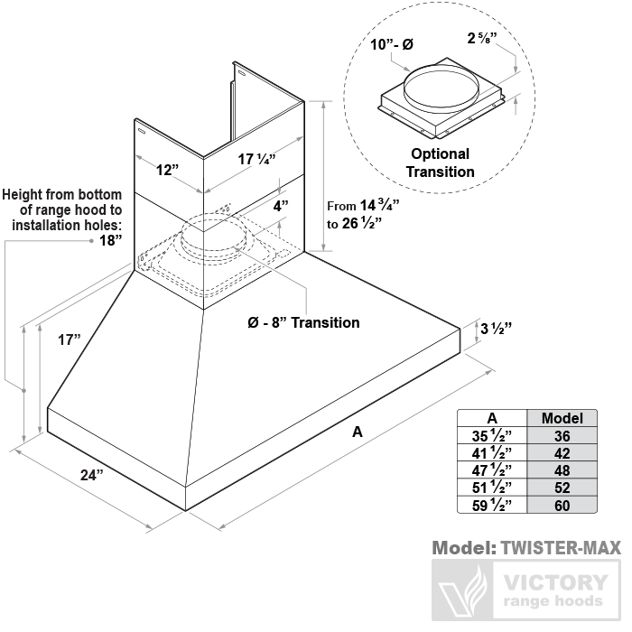 wall mount range hood 1000 CFM chimney hood