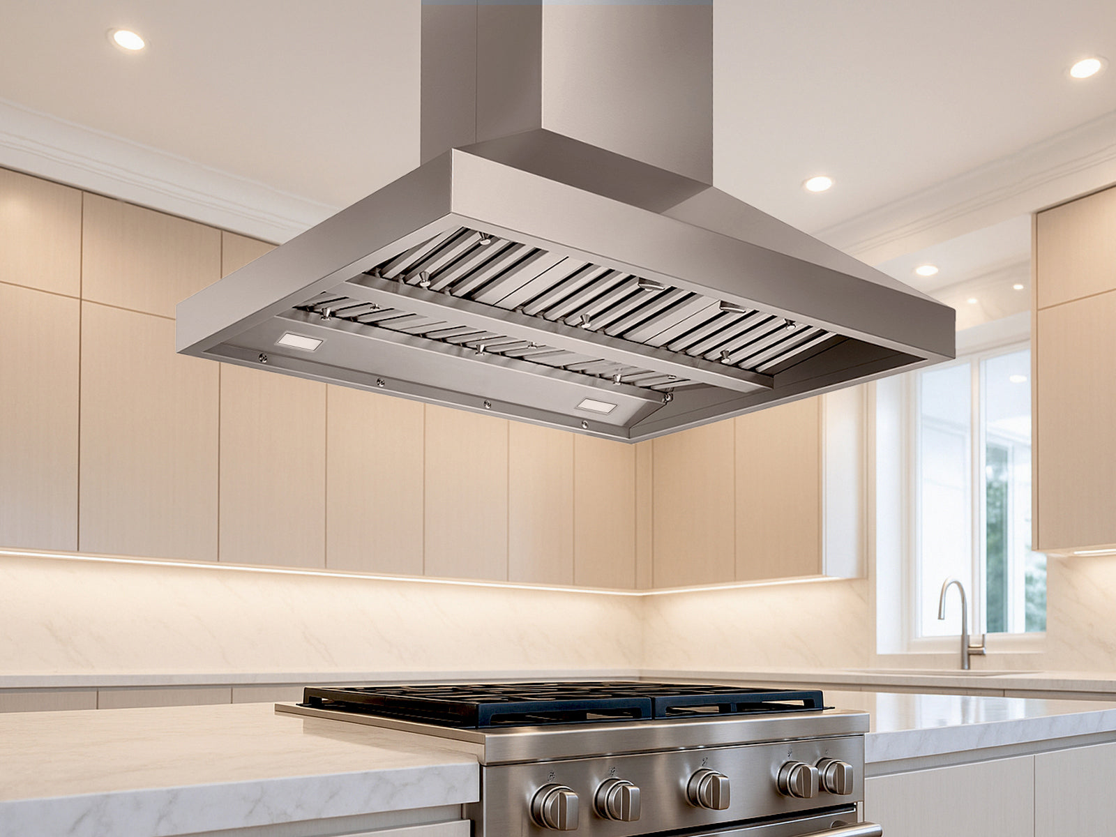 36 Inch Island Range Hood - VICTORY Twister Island with 750 CFM