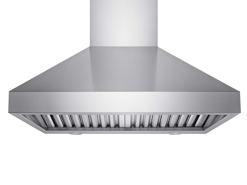 60 Inch 1200 CFM Wall Mount Range Hood with stainless steel baffle filters and LED lights