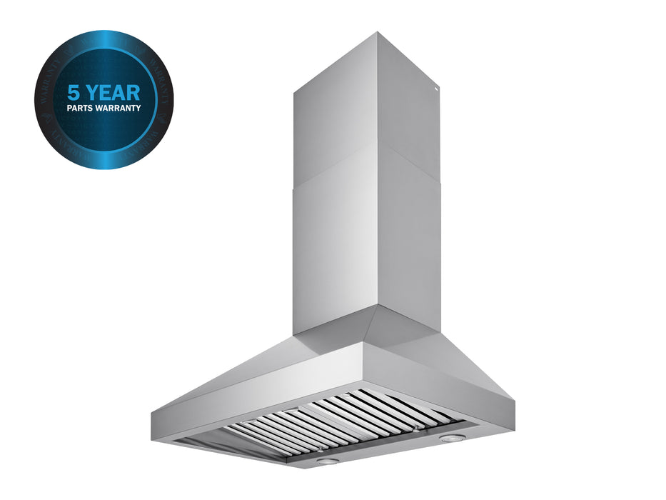 twister wall mounted stainless range hood with 5 year parts warranty