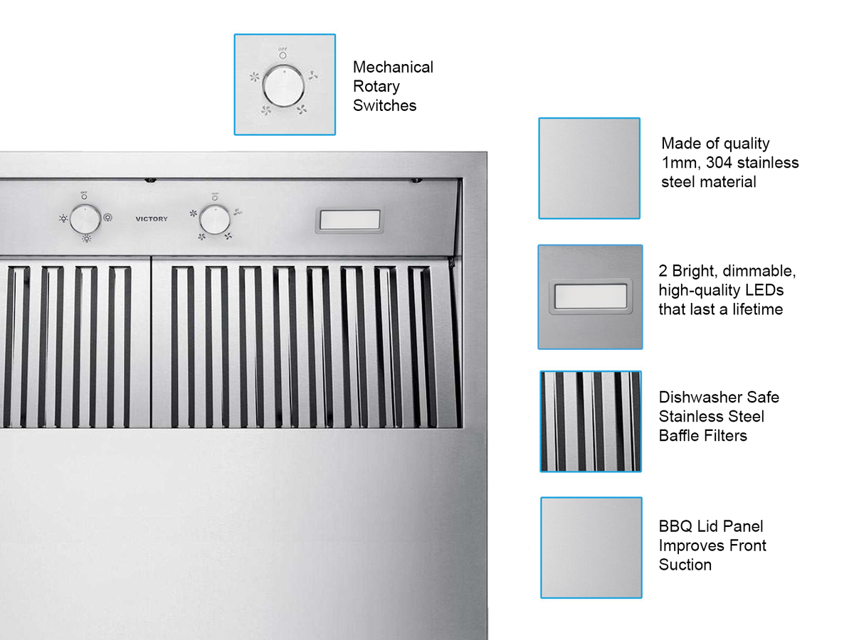42 Inch 1200 CFM Outdoor Wall Mounted BBQ Range Hood - VICTORY