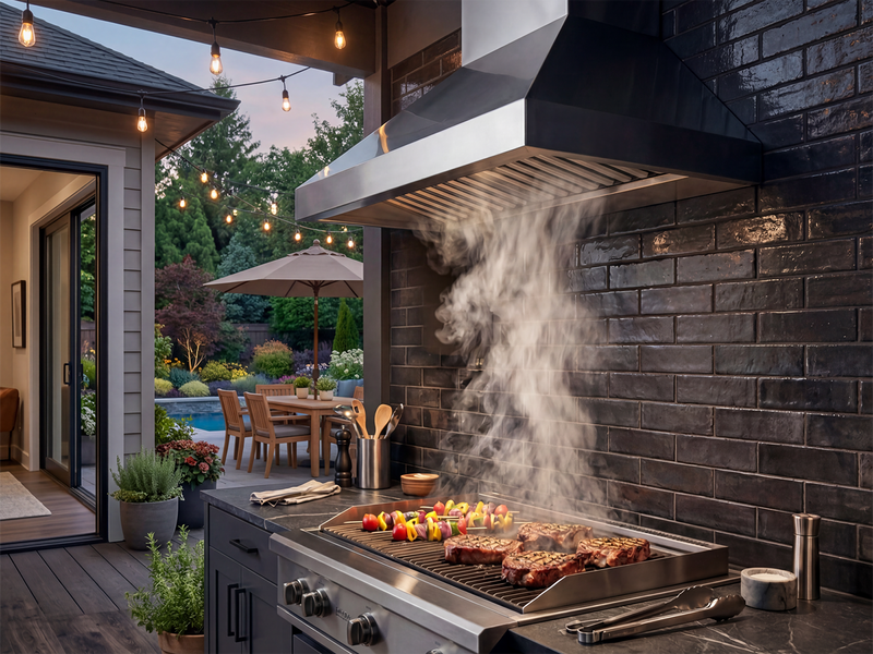 36 Inch 1200 CFM Outdoor Range Hood for Barbeques - VICTORY Twister BBQ