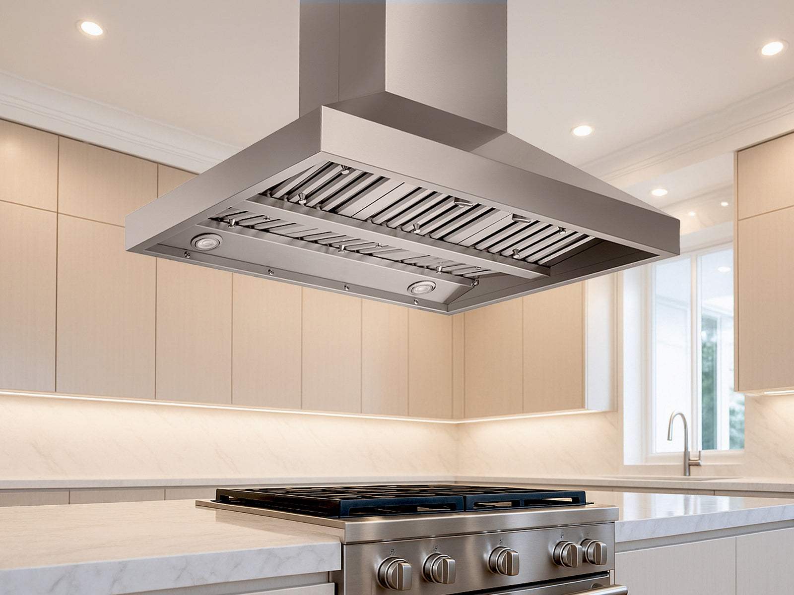 36 Inch Island Range Hood - VICTORY Twister Island with 750 CFM