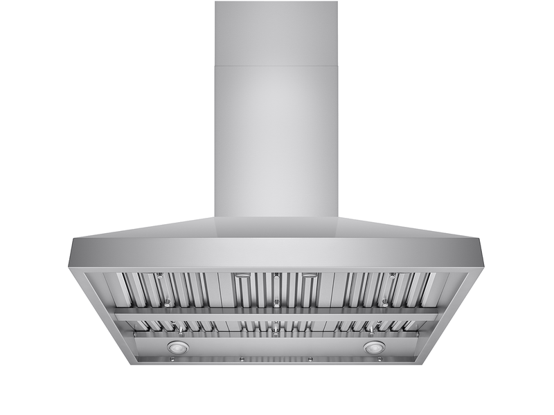 42 Inch Island Range Hood Victory Twister with 750 CFM and stainless steel baffle filters