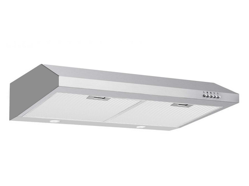 30 inch under cabinet range hood with 350 CFM metal motor, 3-speed push buttons, and LED lights