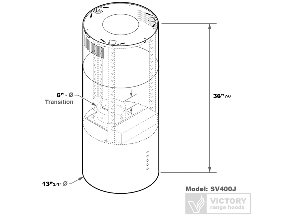 (Display Unit) Modern Cylinder Wall Mounted Range Hood - VICTORY SV400J