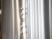 Close-up of Victory Jupiter’s cylindrical steel body featuring the built-in push-button control panel