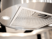 Close-up of Victory Jupiter underside showing bright LED lights and the aluminum mesh filter