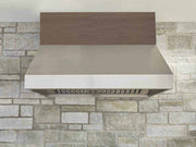 Victory Venice under-cabinet range hood installed against a natural stone backsplash for a pro-style kitchen design